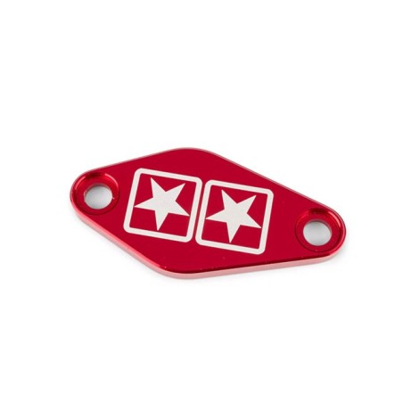 Red STAGE6 plate for mixer hole cover MINARELLI AM6 and DERBI