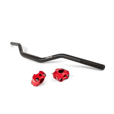 Manubrio + morsetti 28mm STR8 nero/rosso