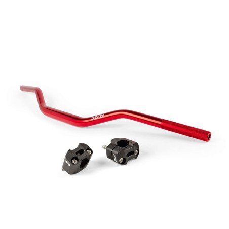 Manubrio + morsetti 28mm STR8 rosso/nero