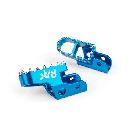 Kit pedane poggiapiedi STR8 CNC blu x Sherco 50