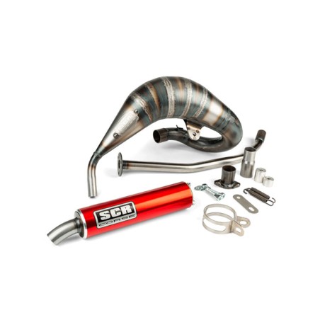 Marmitta SCR Corse Racing Line Cross rosso 70-80cc x RIEJU MRT