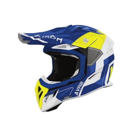 Casco AIROH 2026 Aviator 3 Shield Blue/Yellow Gloss