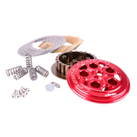 Kit frizione 2WIN rossa x Minarelli AM6 con 6 dischi e 5 molle